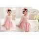 Swallow Speak Pink Middle Pearl  Lace Dress
