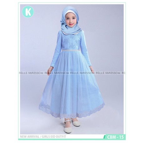 Blue Long Dress+Hijab