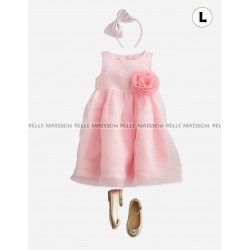 Belle Maison Pink Flower Dress+Headband