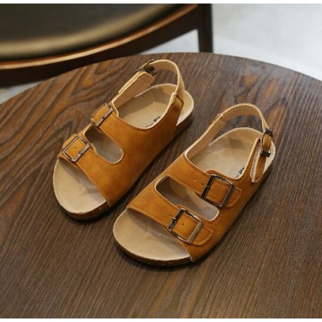 Brown Buckle Sandals