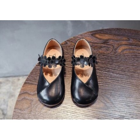 Black Beautiful Flowers Shoes
