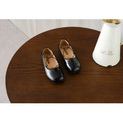 Black Cross Flat Shoes